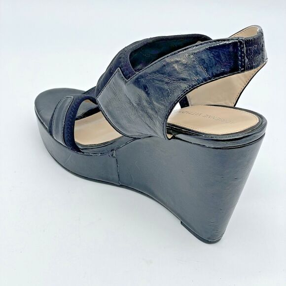 Adrienne Vittadini AV-CONCERTO Wedge Heels Women’s 8M Black Patent Sling Back - Picture 3 of 16